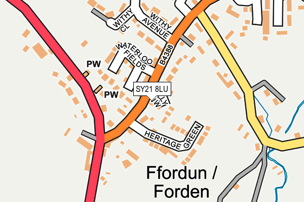 SY21 8LU map - OS OpenMap – Local (Ordnance Survey) SY21 8LU map - OS OpenMap – Local (Ordnance Survey)