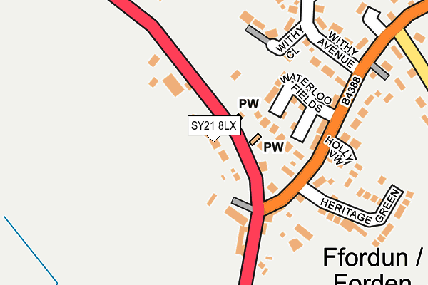 SY21 8LX map - OS OpenMap – Local (Ordnance Survey) SY21 8LX map - OS OpenMap – Local (Ordnance Survey)