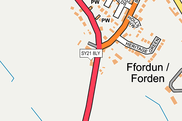SY21 8LY map - OS OpenMap – Local (Ordnance Survey) SY21 8LY map - OS OpenMap – Local (Ordnance Survey)