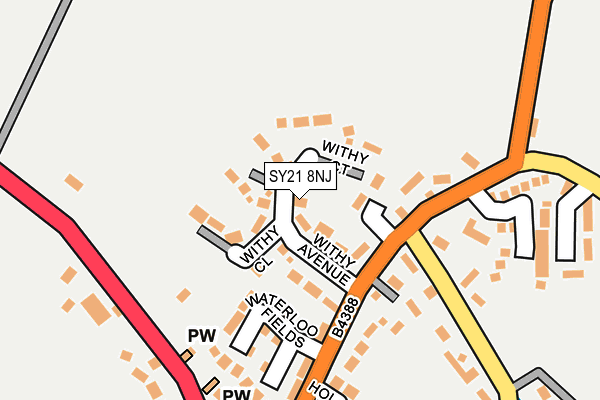 SY21 8NJ map - OS OpenMap – Local (Ordnance Survey) SY21 8NJ map - OS OpenMap – Local (Ordnance Survey)