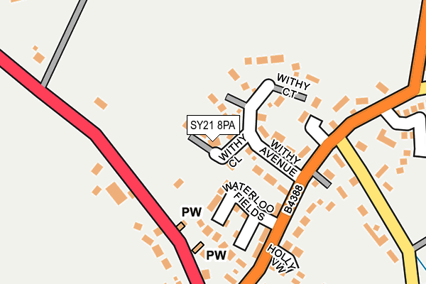 SY21 8PA map - OS OpenMap – Local (Ordnance Survey) SY21 8PA map - OS OpenMap – Local (Ordnance Survey)