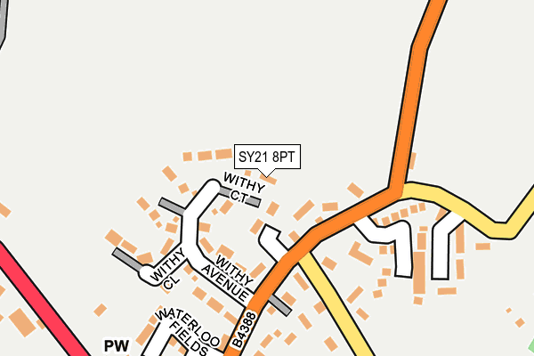 SY21 8PT map - OS OpenMap – Local (Ordnance Survey) SY21 8PT map - OS OpenMap – Local (Ordnance Survey)