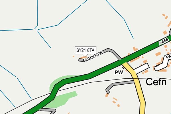 SY21 8TA map - OS OpenMap – Local (Ordnance Survey) SY21 8TA map - OS OpenMap – Local (Ordnance Survey)