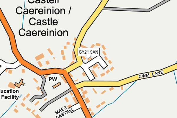 SY21 9AN map - OS OpenMap – Local (Ordnance Survey) SY21 9AN map - OS OpenMap – Local (Ordnance Survey)