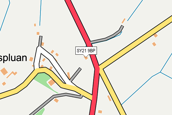 SY21 9BP map - OS OpenMap – Local (Ordnance Survey) SY21 9BP map - OS OpenMap – Local (Ordnance Survey)