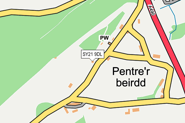 SY21 9DL map - OS OpenMap – Local (Ordnance Survey) SY21 9DL map - OS OpenMap – Local (Ordnance Survey)