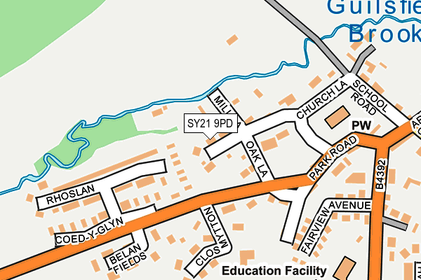 SY21 9PD map - OS OpenMap – Local (Ordnance Survey) SY21 9PD map - OS OpenMap – Local (Ordnance Survey)