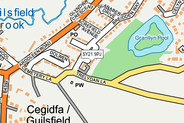 SY21 9PJ map - OS OpenMap – Local (Ordnance Survey) SY21 9PJ map - OS OpenMap – Local (Ordnance Survey)