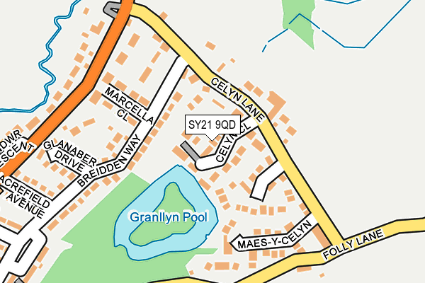 SY21 9QD map - OS OpenMap – Local (Ordnance Survey) SY21 9QD map - OS OpenMap – Local (Ordnance Survey)