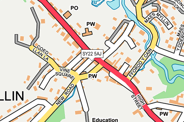 SY22 5AJ map - OS OpenMap – Local (Ordnance Survey) SY22 5AJ map - OS OpenMap – Local (Ordnance Survey)
