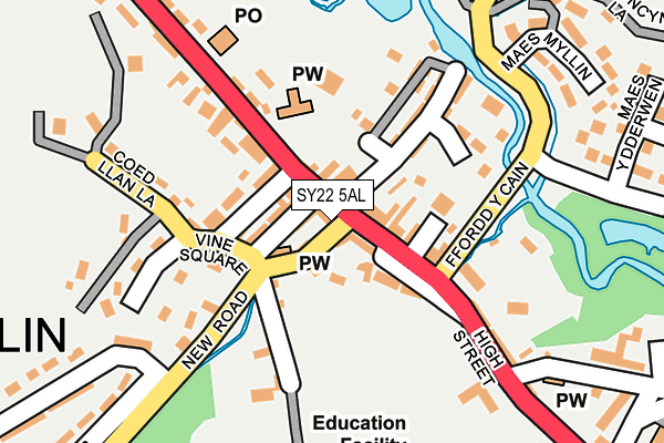 SY22 5AL map - OS OpenMap – Local (Ordnance Survey) SY22 5AL map - OS OpenMap – Local (Ordnance Survey)