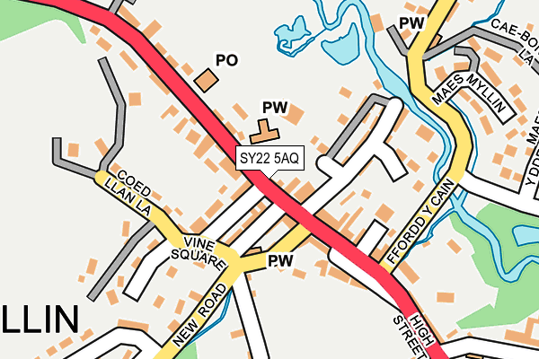 SY22 5AQ map - OS OpenMap – Local (Ordnance Survey) SY22 5AQ map - OS OpenMap – Local (Ordnance Survey)