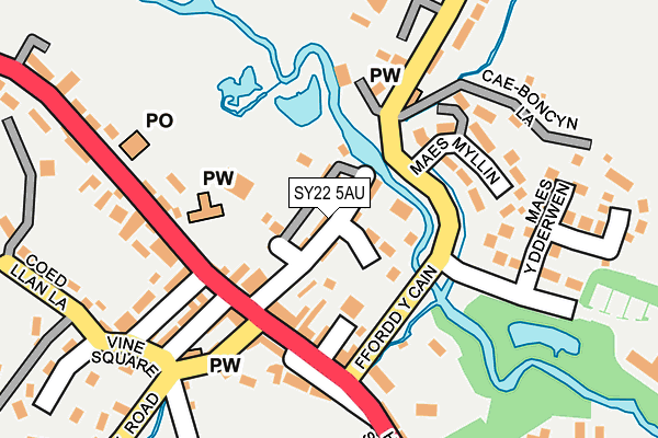 SY22 5AU map - OS OpenMap – Local (Ordnance Survey) SY22 5AU map - OS OpenMap – Local (Ordnance Survey)