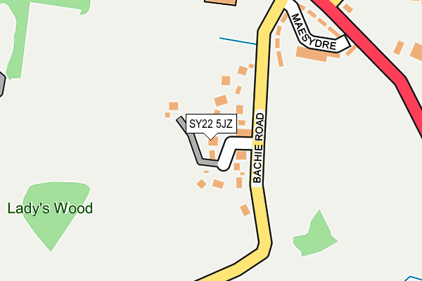 SY22 5JZ map - OS OpenMap – Local (Ordnance Survey) SY22 5JZ map - OS OpenMap – Local (Ordnance Survey)