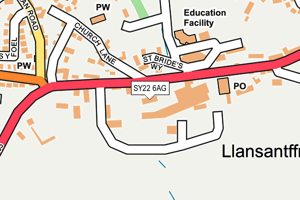SY22 6AG map - OS OpenMap – Local (Ordnance Survey) SY22 6AG map - OS OpenMap – Local (Ordnance Survey)