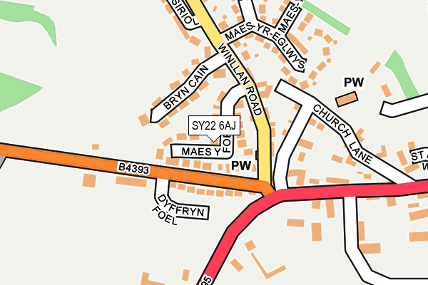 SY22 6AJ map - OS OpenMap – Local (Ordnance Survey) SY22 6AJ map - OS OpenMap – Local (Ordnance Survey)
