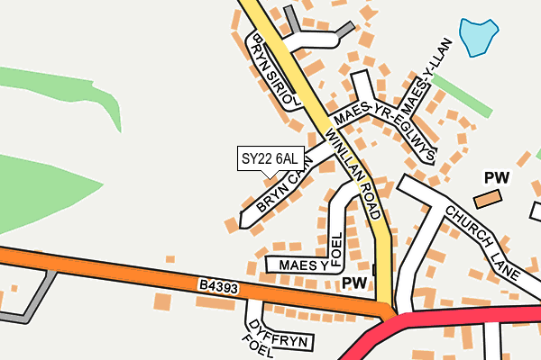 SY22 6AL map - OS OpenMap – Local (Ordnance Survey) SY22 6AL map - OS OpenMap – Local (Ordnance Survey)