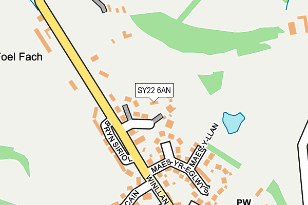 SY22 6AN map - OS OpenMap – Local (Ordnance Survey) SY22 6AN map - OS OpenMap – Local (Ordnance Survey)