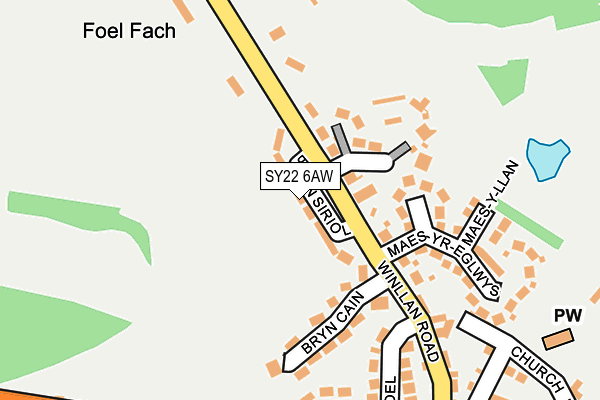 SY22 6AW map - OS OpenMap – Local (Ordnance Survey)