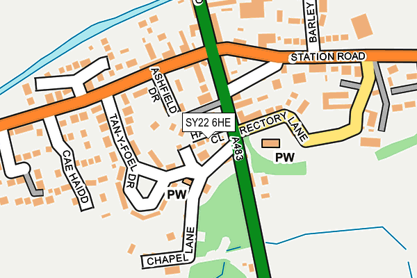 SY22 6HE map - OS OpenMap – Local (Ordnance Survey) SY22 6HE map - OS OpenMap – Local (Ordnance Survey)