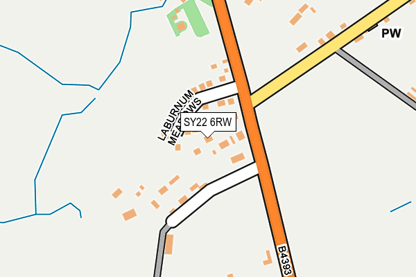 SY22 6RW map - OS OpenMap – Local (Ordnance Survey) SY22 6RW map - OS OpenMap – Local (Ordnance Survey)