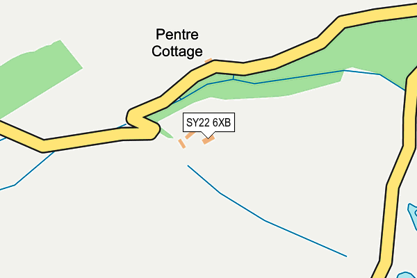 SY22 6XB map - OS OpenMap – Local (Ordnance Survey) SY22 6XB map - OS OpenMap – Local (Ordnance Survey)