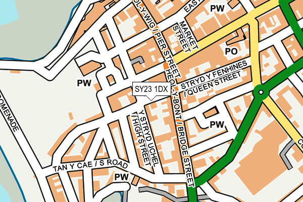 SY23 1DX map - OS OpenMap – Local (Ordnance Survey) SY23 1DX map - OS OpenMap – Local (Ordnance Survey)