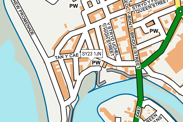 SY23 1JN map - OS OpenMap – Local (Ordnance Survey) SY23 1JN map - OS OpenMap – Local (Ordnance Survey)