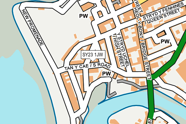 SY23 1JW map - OS OpenMap – Local (Ordnance Survey) SY23 1JW map - OS OpenMap – Local (Ordnance Survey)