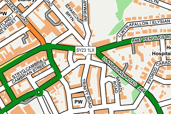 SY23 1LX map - OS OpenMap – Local (Ordnance Survey) SY23 1LX map - OS OpenMap – Local (Ordnance Survey)