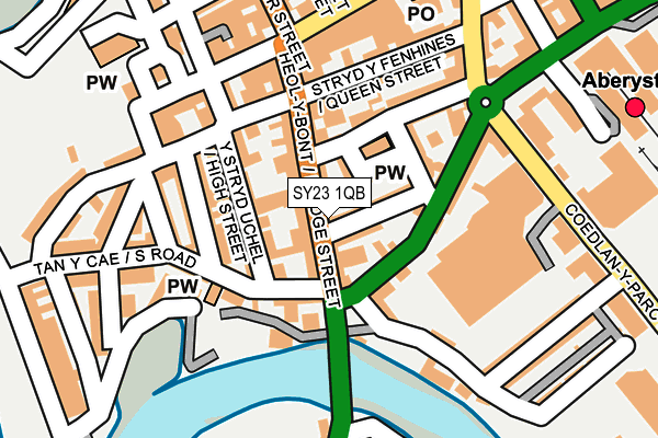 SY23 1QB map - OS OpenMap – Local (Ordnance Survey) SY23 1QB map - OS OpenMap – Local (Ordnance Survey)