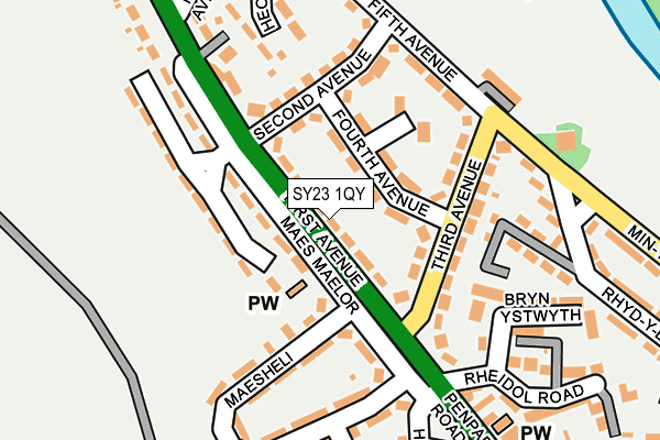 SY23 1QY map - OS OpenMap – Local (Ordnance Survey) SY23 1QY map - OS OpenMap – Local (Ordnance Survey)