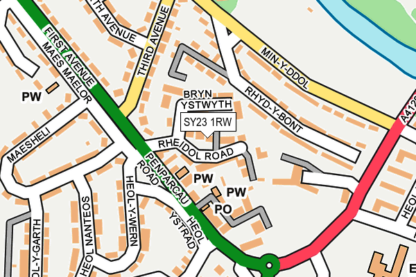 SY23 1RW map - OS OpenMap – Local (Ordnance Survey) SY23 1RW map - OS OpenMap – Local (Ordnance Survey)