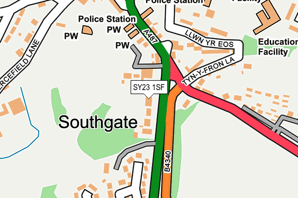 SY23 1SF map - OS OpenMap – Local (Ordnance Survey) SY23 1SF map - OS OpenMap – Local (Ordnance Survey)