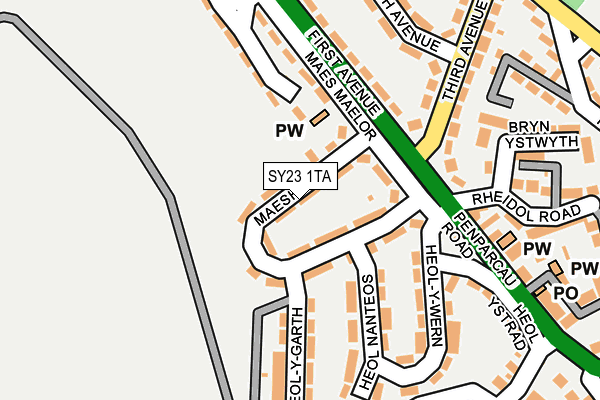 SY23 1TA map - OS OpenMap – Local (Ordnance Survey) SY23 1TA map - OS OpenMap – Local (Ordnance Survey)