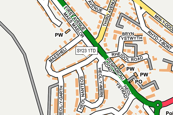 SY23 1TD map - OS OpenMap – Local (Ordnance Survey) SY23 1TD map - OS OpenMap – Local (Ordnance Survey)