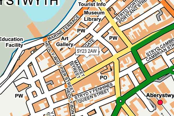 SY23 2AW map - OS OpenMap – Local (Ordnance Survey) SY23 2AW map - OS OpenMap – Local (Ordnance Survey)