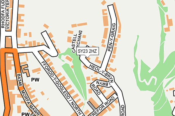 SY23 2HZ map - OS OpenMap – Local (Ordnance Survey) SY23 2HZ map - OS OpenMap – Local (Ordnance Survey)