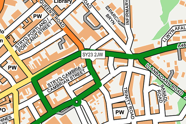 SY23 2JW map - OS OpenMap – Local (Ordnance Survey) SY23 2JW map - OS OpenMap – Local (Ordnance Survey)