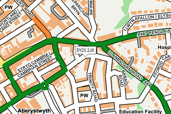 SY23 2JX map - OS OpenMap – Local (Ordnance Survey)