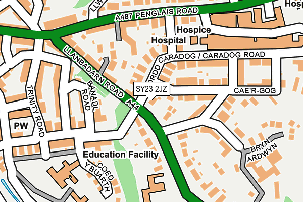 SY23 2JZ map - OS OpenMap – Local (Ordnance Survey)