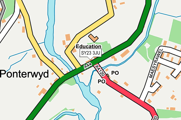 SY23 3JU map - OS OpenMap – Local (Ordnance Survey) SY23 3JU map - OS OpenMap – Local (Ordnance Survey)