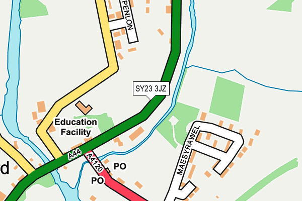 SY23 3JZ map - OS OpenMap – Local (Ordnance Survey) SY23 3JZ map - OS OpenMap – Local (Ordnance Survey)