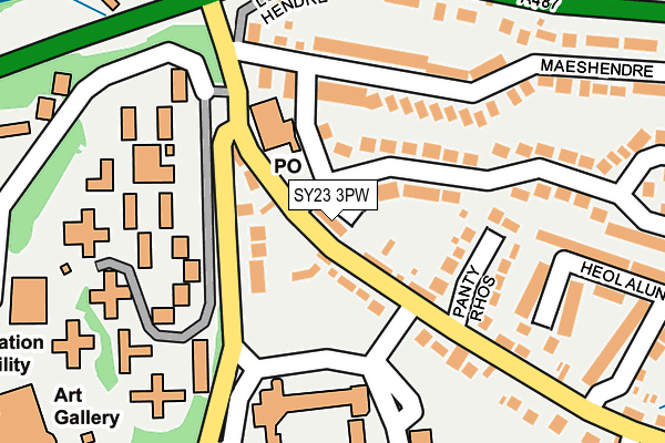 SY23 3PW map - OS OpenMap – Local (Ordnance Survey) SY23 3PW map - OS OpenMap – Local (Ordnance Survey)