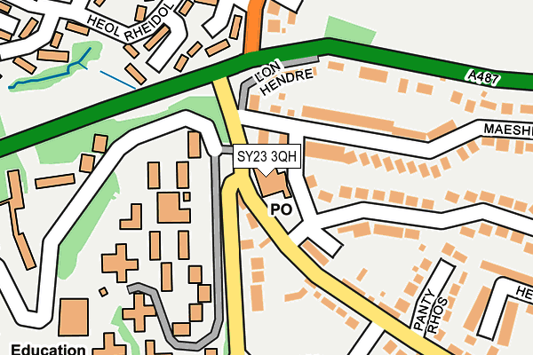 SY23 3QH map - OS OpenMap – Local (Ordnance Survey) SY23 3QH map - OS OpenMap – Local (Ordnance Survey)