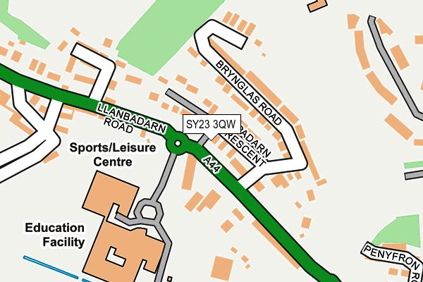 SY23 3QW map - OS OpenMap – Local (Ordnance Survey) SY23 3QW map - OS OpenMap – Local (Ordnance Survey)