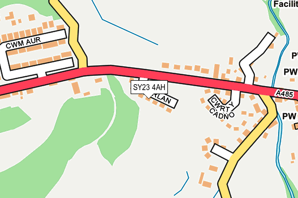SY23 4AH map - OS OpenMap – Local (Ordnance Survey) SY23 4AH map - OS OpenMap – Local (Ordnance Survey)