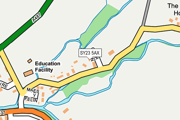 SY23 5AX map - OS OpenMap – Local (Ordnance Survey) SY23 5AX map - OS OpenMap – Local (Ordnance Survey)