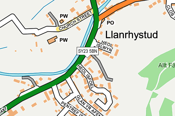 SY23 5BN map - OS OpenMap – Local (Ordnance Survey) SY23 5BN map - OS OpenMap – Local (Ordnance Survey)