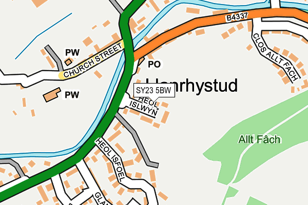 SY23 5BW map - OS OpenMap – Local (Ordnance Survey) SY23 5BW map - OS OpenMap – Local (Ordnance Survey)